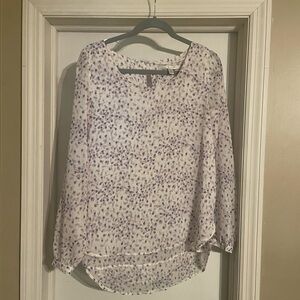 LC Lauren Conrad Purple Floral Blouse